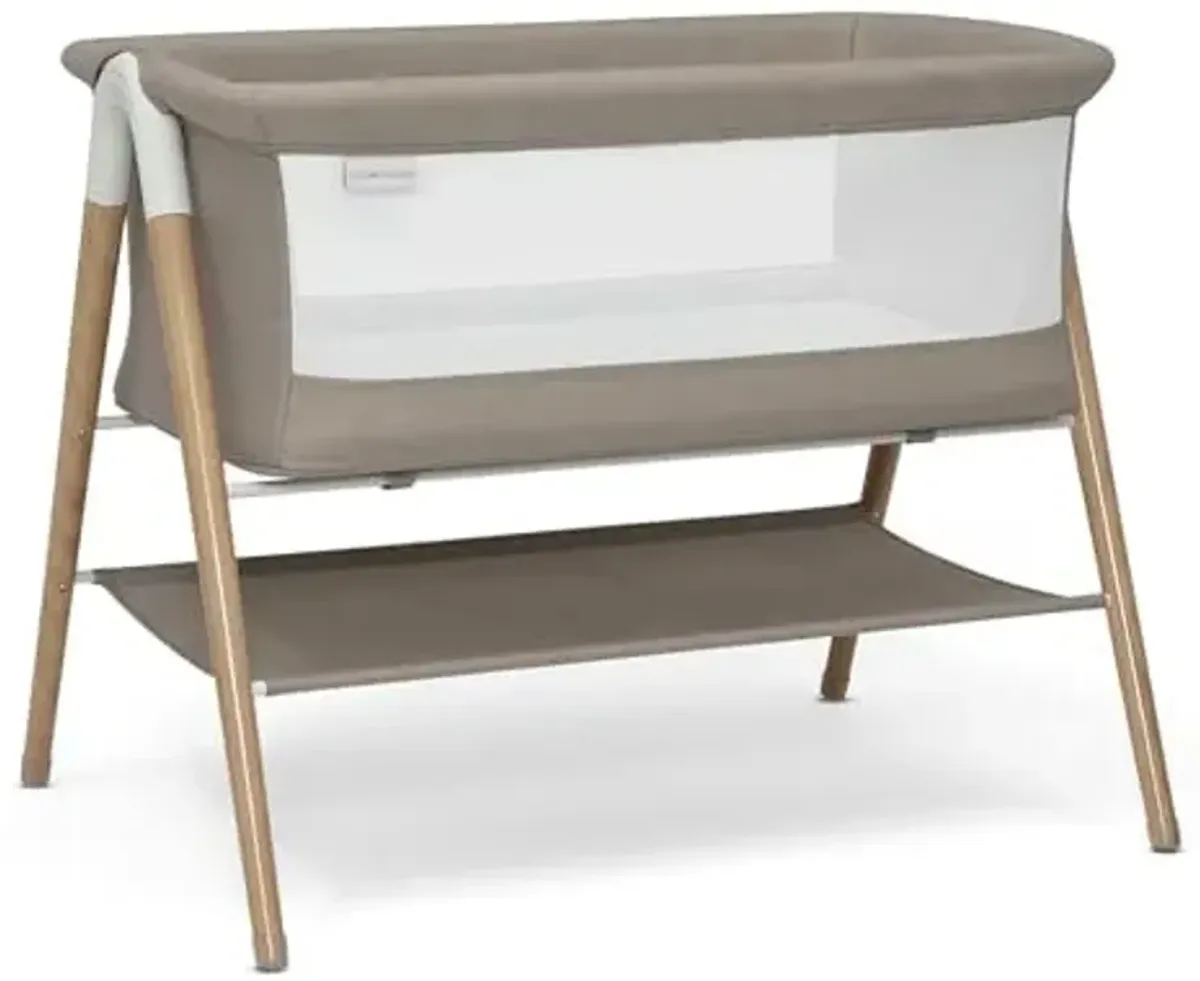 Delta Children Bondi Beechwood by The Bed Bassinet with PureAir Breathable Mesh Sheet and FSC-Certified Wood, Tan