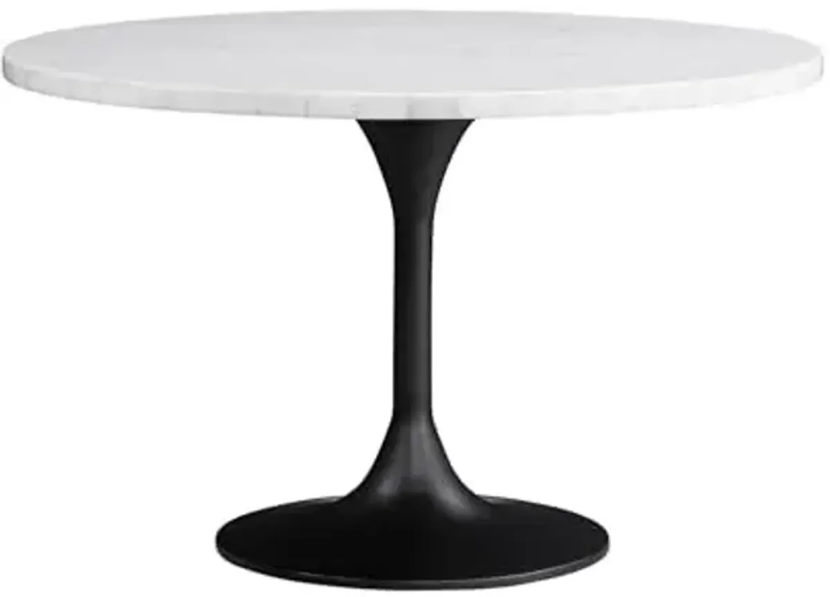 Bassett Mirror Company Dunham Dining Table - White Marble/Black