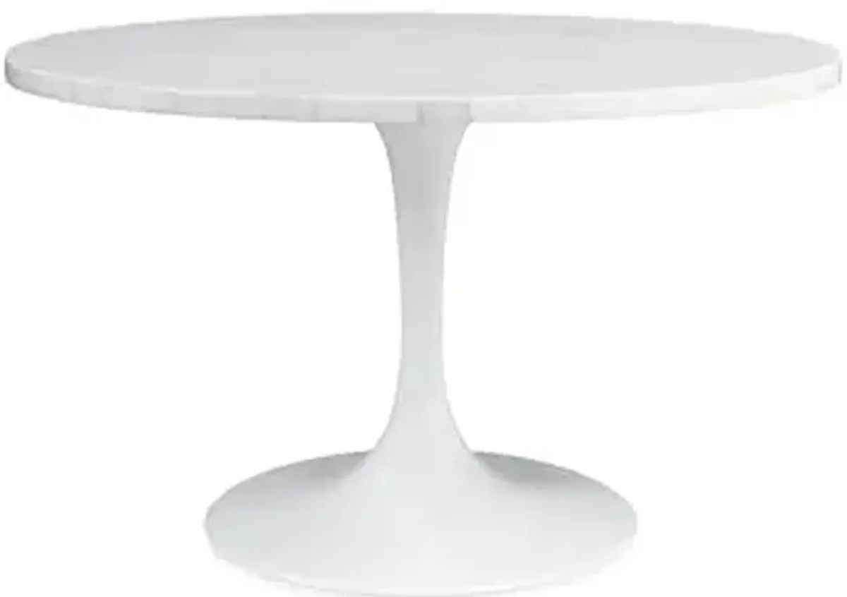 Bassett Mirror Company Dunham Dining Table - White Marble/White