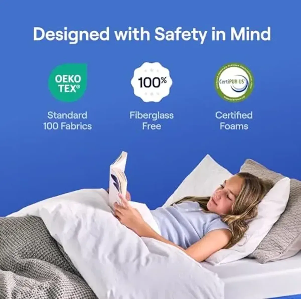 Nectar Kids Full 8" Mattress with Bamboo Bed Frame & Headboard - 2-Sided Design for Growing Children - Machine Washable Cooling Cover - Easy Tool Free Set Up - Fiberglass Free - 365 Night Trial