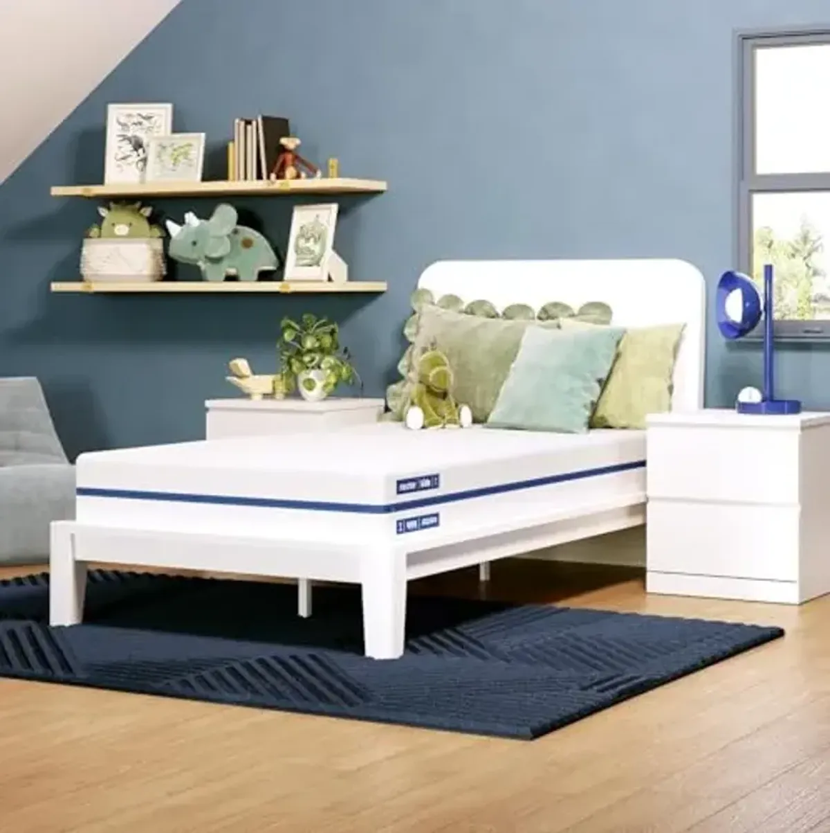 Nectar Kids Twin 8" Mattress with Bamboo Bed Frame & Headboard - 2-Sided Design for Growing Children - Machine Washable Cooling Cover - Easy Tool Free Set Up - Fiberglass Free - 365 Night Trial