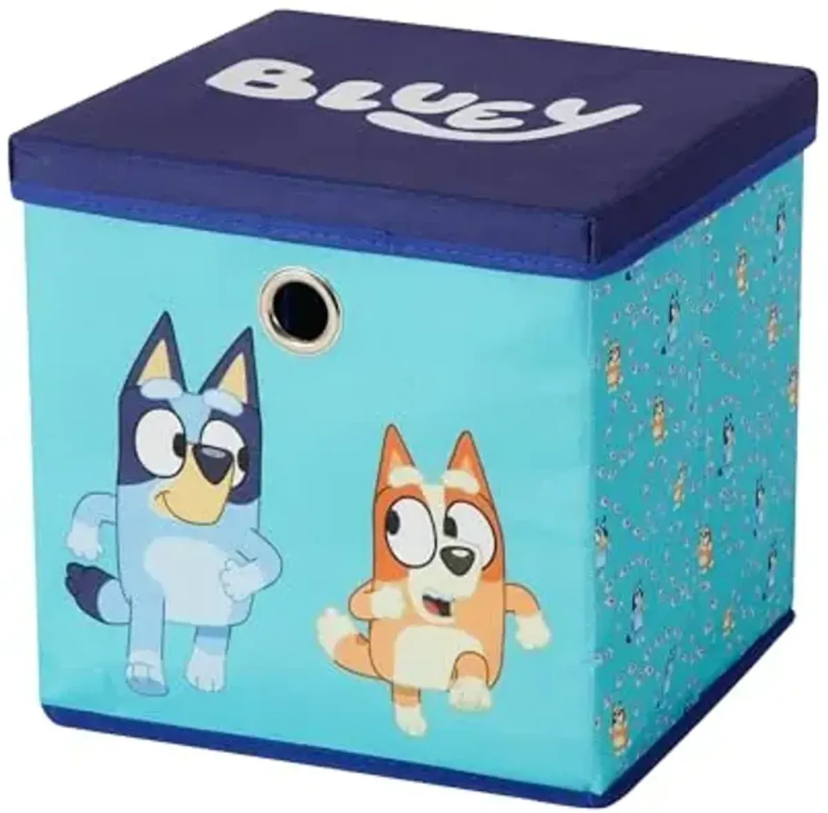 Idea Nuova Bluey Collapsible Fabric Storage Cube,10” Organizer Bin with Lid for Bedroom, Playroom, and Closet