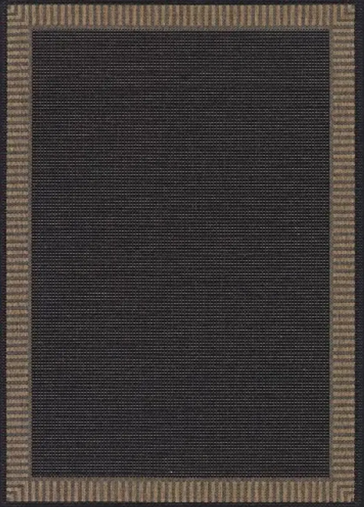 Couristan Recife Indoor Outdoor Rug - Wicker Stitch8'6 x 13' Rectangle in Black/Brown, Solid Low Pile Area Rugs for Living Room, Patio Furniture Set, Kitchen, Indoor Home Decor