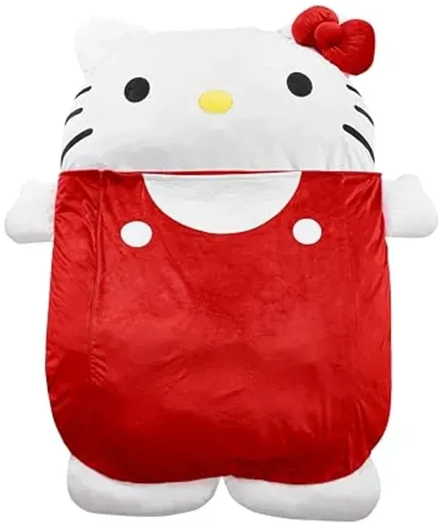 Sanrio Hello Kitty Oversized Floor Lounger for Kids,Soft Plush Chair with Pillow and Cushion,Comfortable Portable Nap/Play Mat