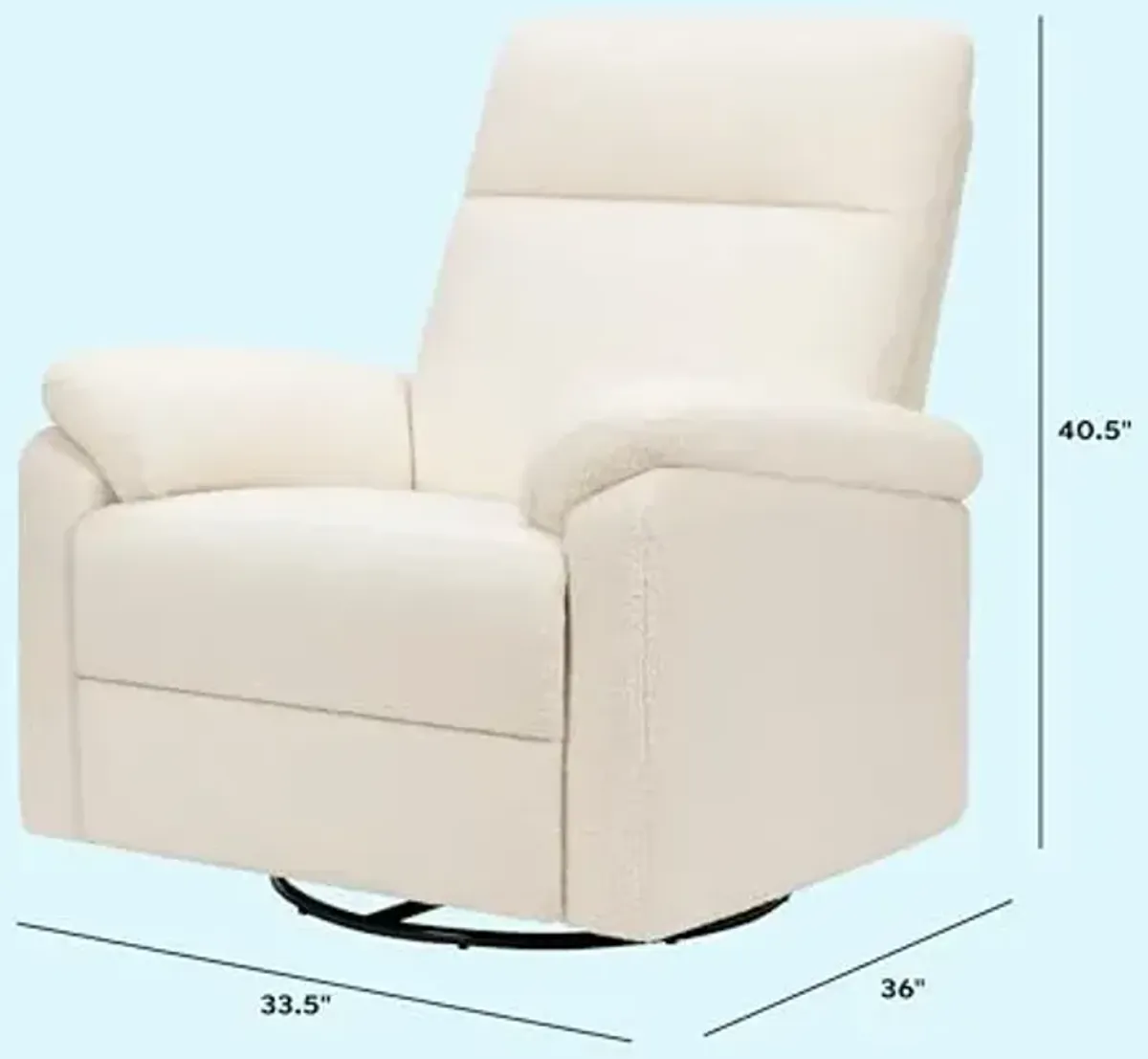 DaVinci Suzy Glider Recliner Nursery Chair - Glider Rocking Chair for Nursery and Living Room - GREENGUARD Gold, FSC & Certi-PUR US Certified - 360° Swivel Rocker Recliner Chair (Cozy Cream Boucle)