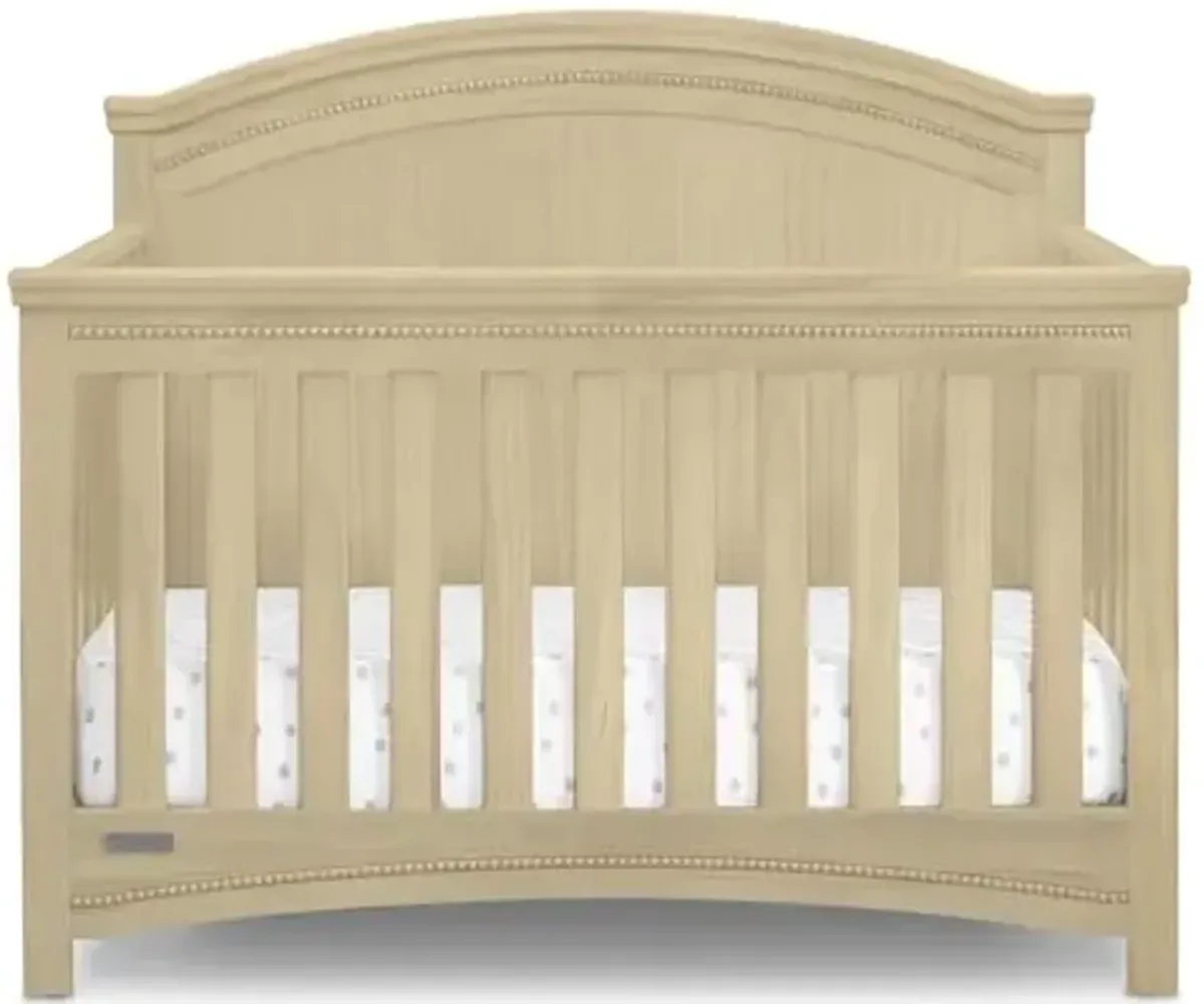 Delta Children Simmons Kids SlumberTime Emma 4-in-1 Convertible Baby Crib N More - Greenguard Gold Certified, Natural Sandstone