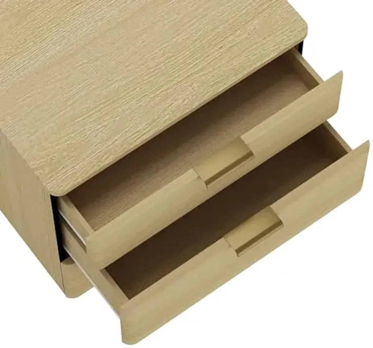 Manhattan Comfort Payton Modern 3-Drawer Nightstand with Raised Base and Rounded Corners, Boho End Table, Scandinavian Nightstand for Bedroom, or Living Room in Natural Oak Finish with Gold Handles