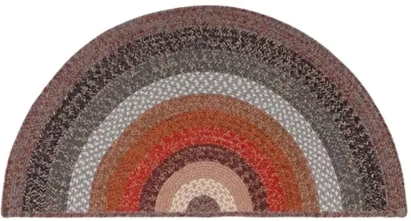 SAFAVIEH Washable Rug Outdoor Braided Collection - 2' x 4', Brown & Rust, Handmade & Reversible, Non-Shedding & Easy to Clean, Entryway, Front Door, Kitchen, Mudroom (BRD323T)