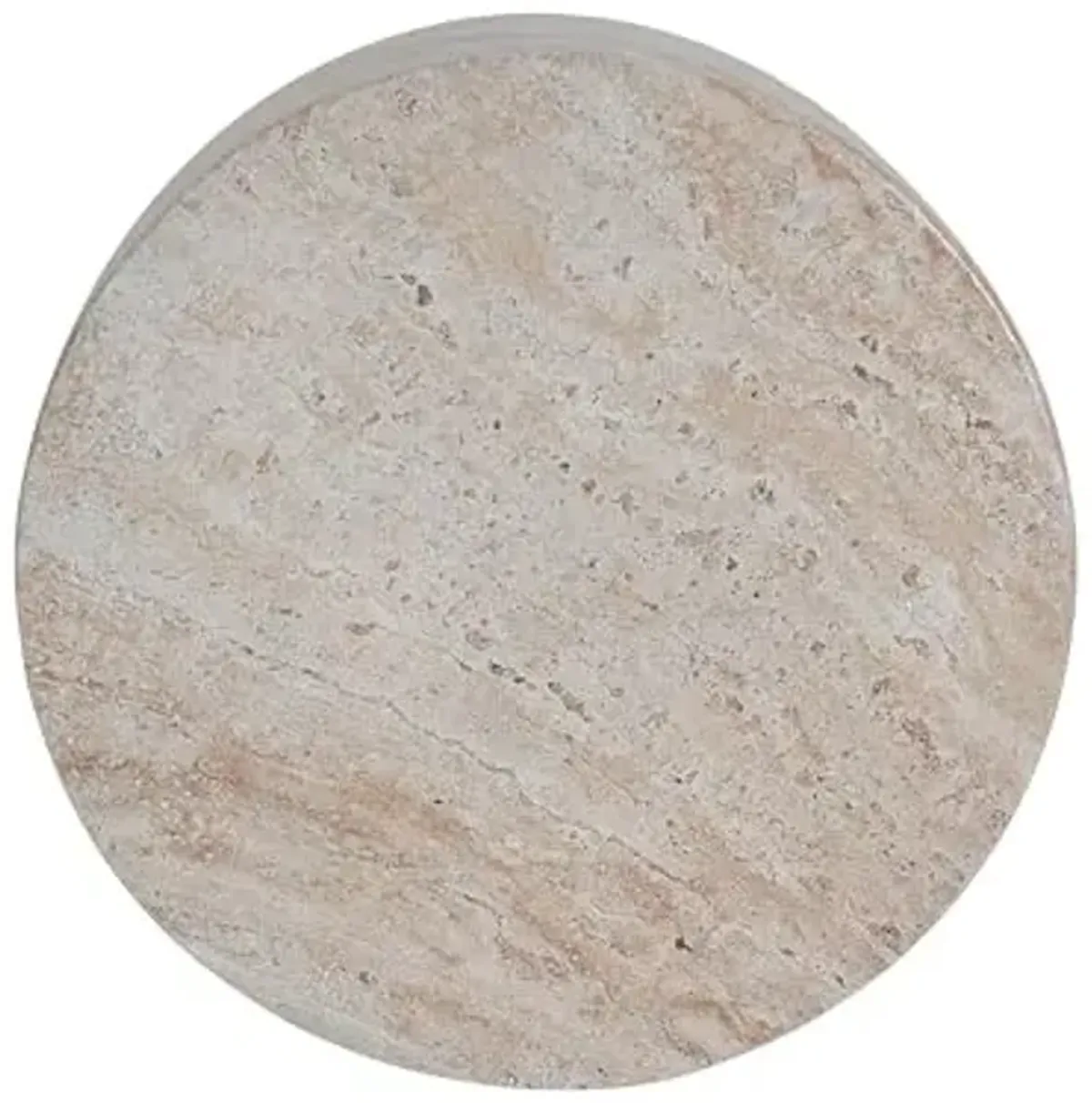 Christopher Knight Home Jaym 15.75" H Indoor Outdoor Accent Side Table, Patio Decorative End Table, Barrel-Shaped Lightweight Concrete Garden Stool for Patio Balcony & Garden Decor, Travertine