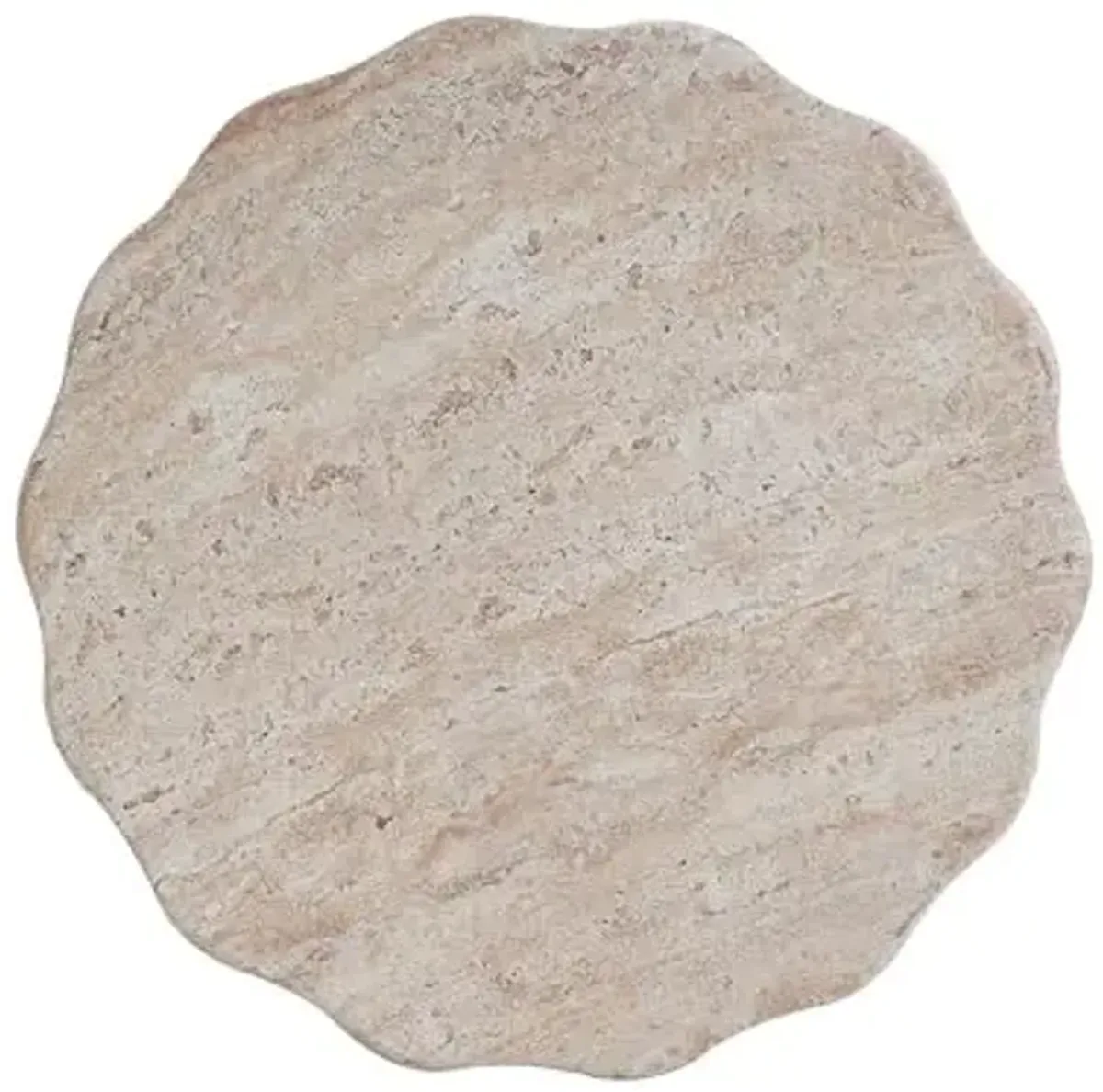 Christopher Knight Home Jaym 18.00" H Indoor Outdoor Accent Side Table, Patio Decorative End Table, Wave Cylinder Lightweight Concrete Garden Stool for Patio Balcony & Garden Decor, Travertine