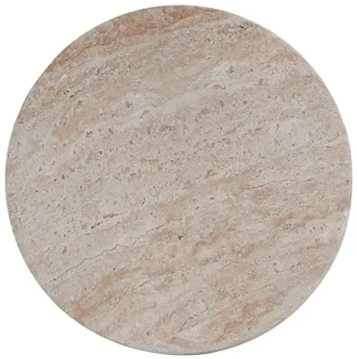 Christopher Knight Home Jaym 20.5" H Indoor Outdoor Accent Side Table, Patio Decorative End Table, Round Top Lightweight Concrete Garden Stool for Patio Balcony & Garden Decor, Travertine