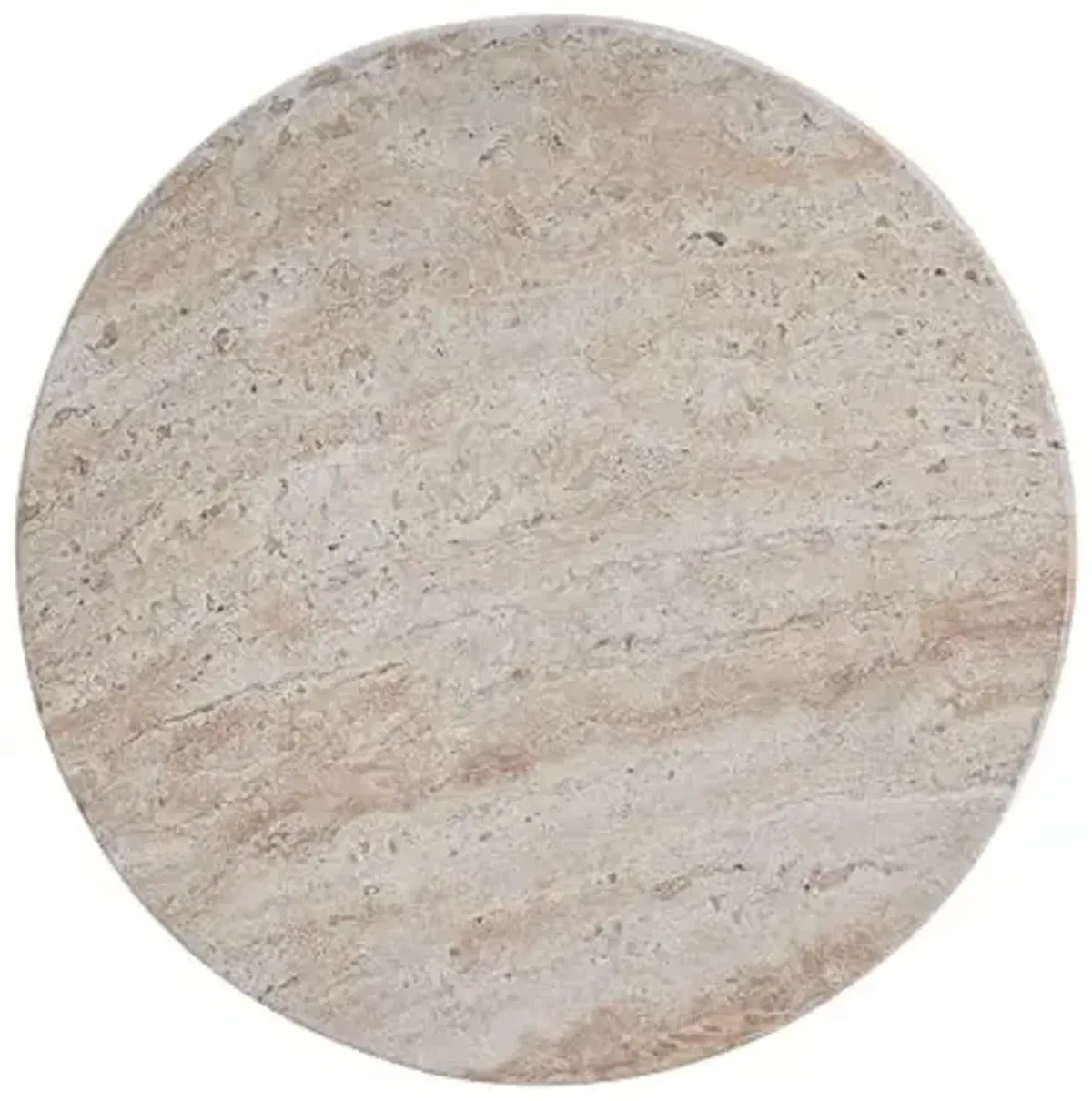 Christopher Knight Home Jaym 18.50" H Indoor Outdoor Accent Side Table, Patio Decorative End Table, Cylinder Lightweight Concrete Garden Stool for Patio Balcony & Garden Decor, Travertine