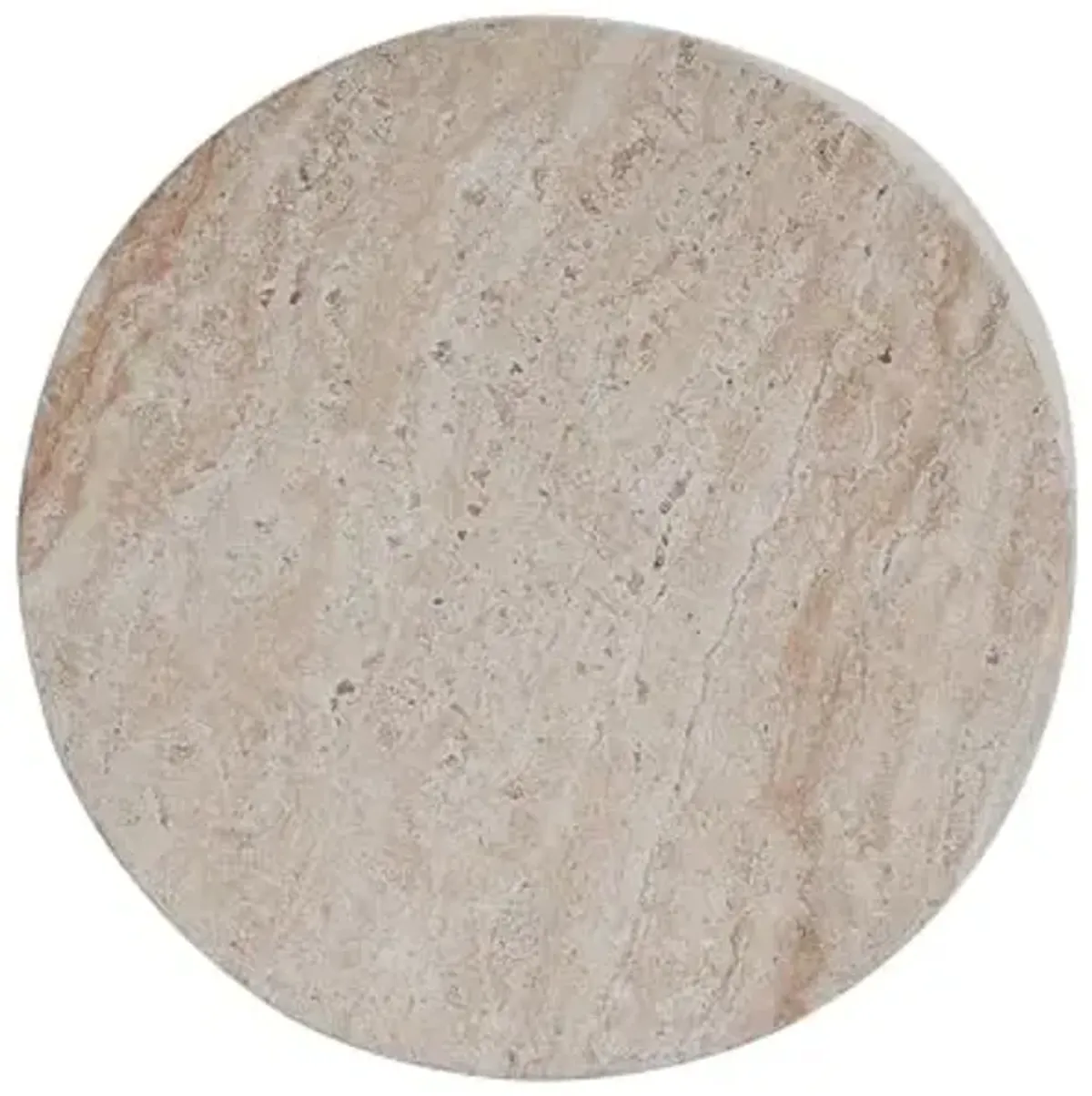 Christopher Knight Home Jaym 18.5" H Indoor Outdoor Accent Side Table, Patio Decorative End Table, Round Lightweight Concrete Garden Stool for Patio Balcony & Garden Decor, Travertine