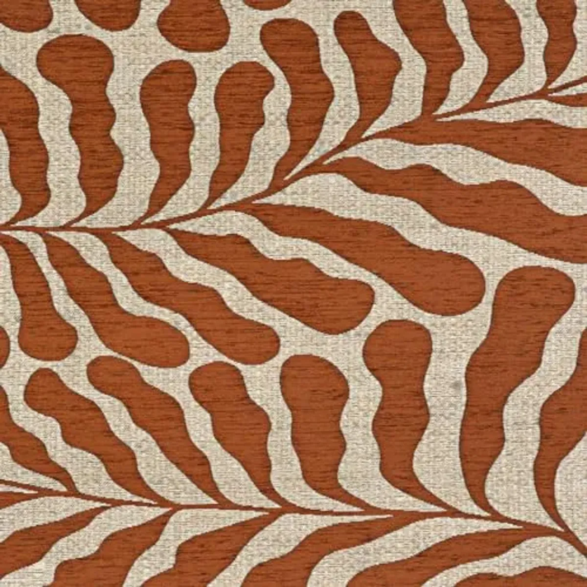 Couristan Leaf Pattern Indoor-Outdoor Rug - 5'3" x 7'6" Fiore Orange Area Rug Botanical Design, Flatwoven Texture, UV-Stabilized Fibers, and Easy-Clean Durable Design for Patio, Living Room or Balcony