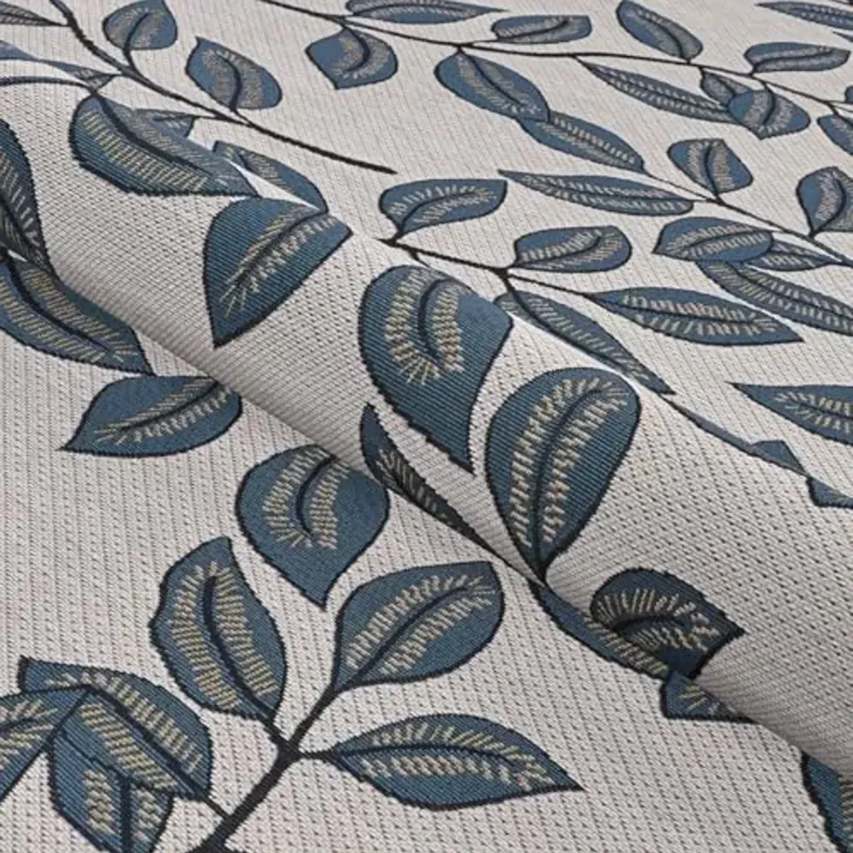 Couristan Dolce Indoor Outdoor Patio Rug - 2'3" x 3'11" Rectangle, Summer Ivy Ivory-Slate Blue Transitional Floral, Pet-Friendly Low Maintenance Rug for Patio, Deck, or Living Room