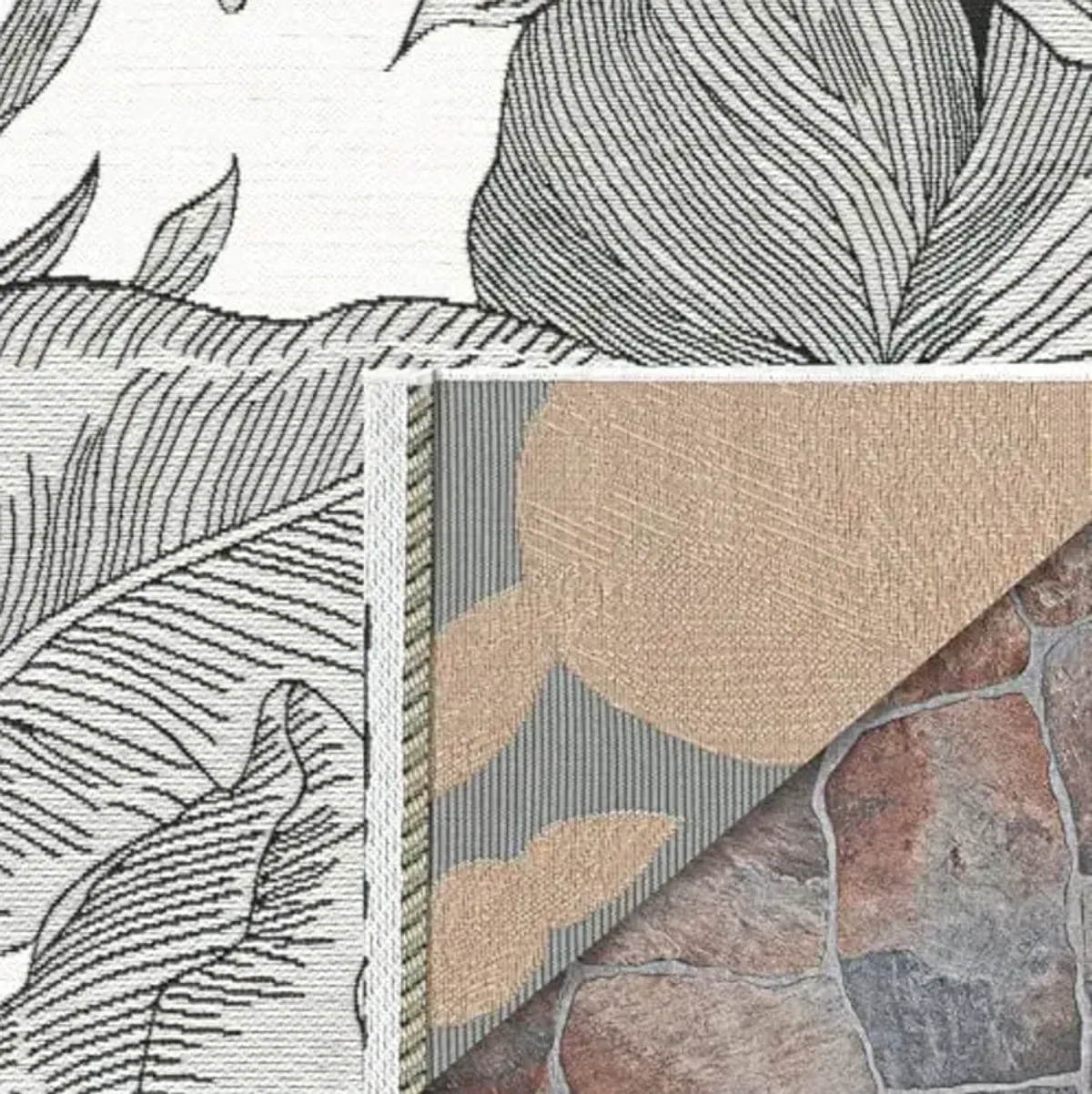 Couristan Dolce Indoor Outdoor Patio Rug - 9'8" x 13'6" Rectangle, Flora Snow Transitional Floral, Weather-Resistant Low Maintenance Rug for Patio, Deck, or Living Room