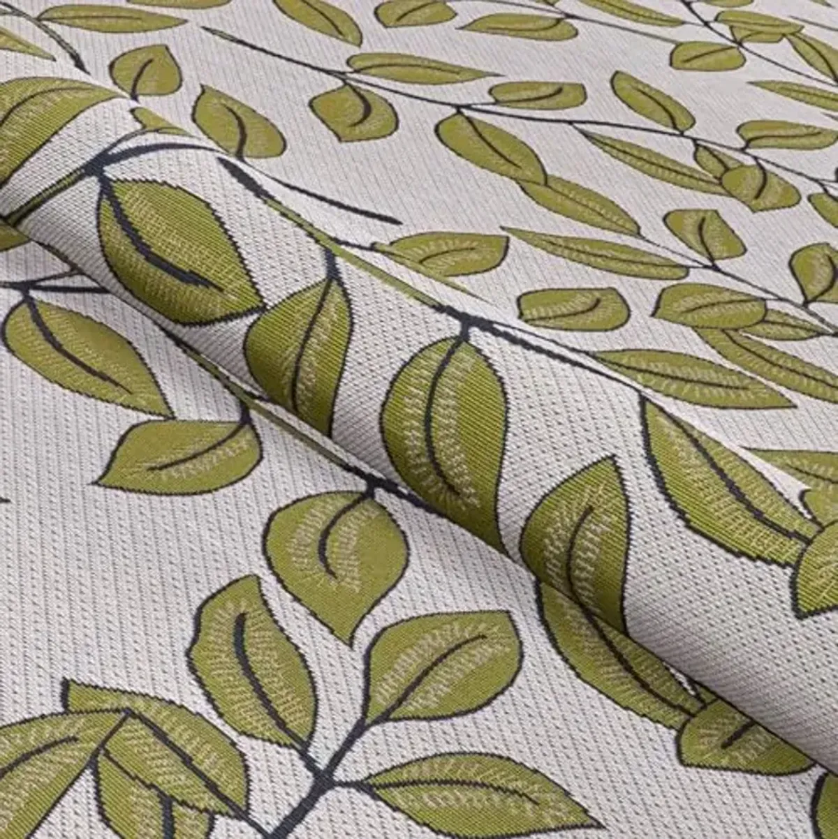 Couristan Dolce Indoor Outdoor Patio Rug - 2'3" x 7'10" Runner, Summer Ivy Ivory-Olive Transitional Floral, Pet-Friendly Low Maintenance Rug for Patio, Deck, or Living Room