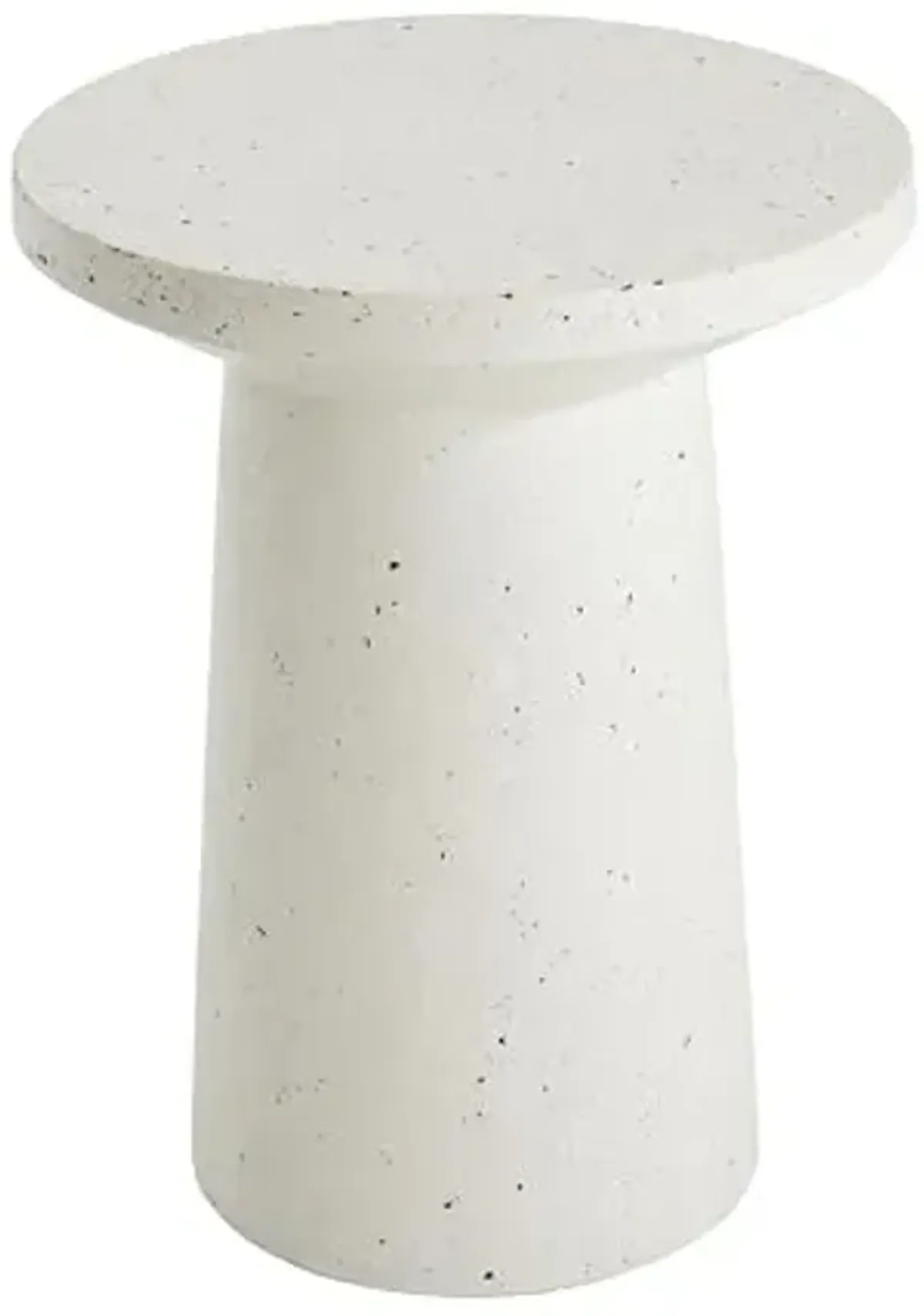 Christopher Knight Home Norvin Patio Lightweight Concrete Terrazzo Coffee Table, Indoor and Outdoor Table for Garden/Backyard/Poolside/Balcony Cafeteria, MGO Outdoor Side Table with No Assembly,White