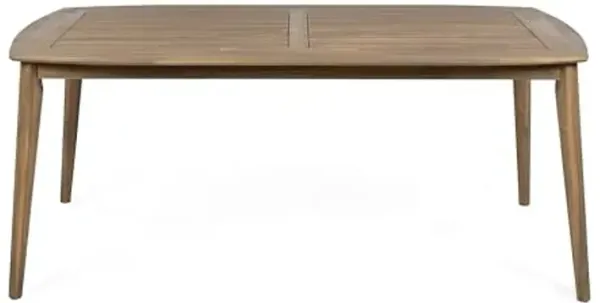 Christopher Knight Home Keyon Farmhouse Patio Acacia Wood Dining Table, Outdoor Dining Room Table for 8 Persons, Rectangular Dining Table for Backyard/Garden, Light Brown