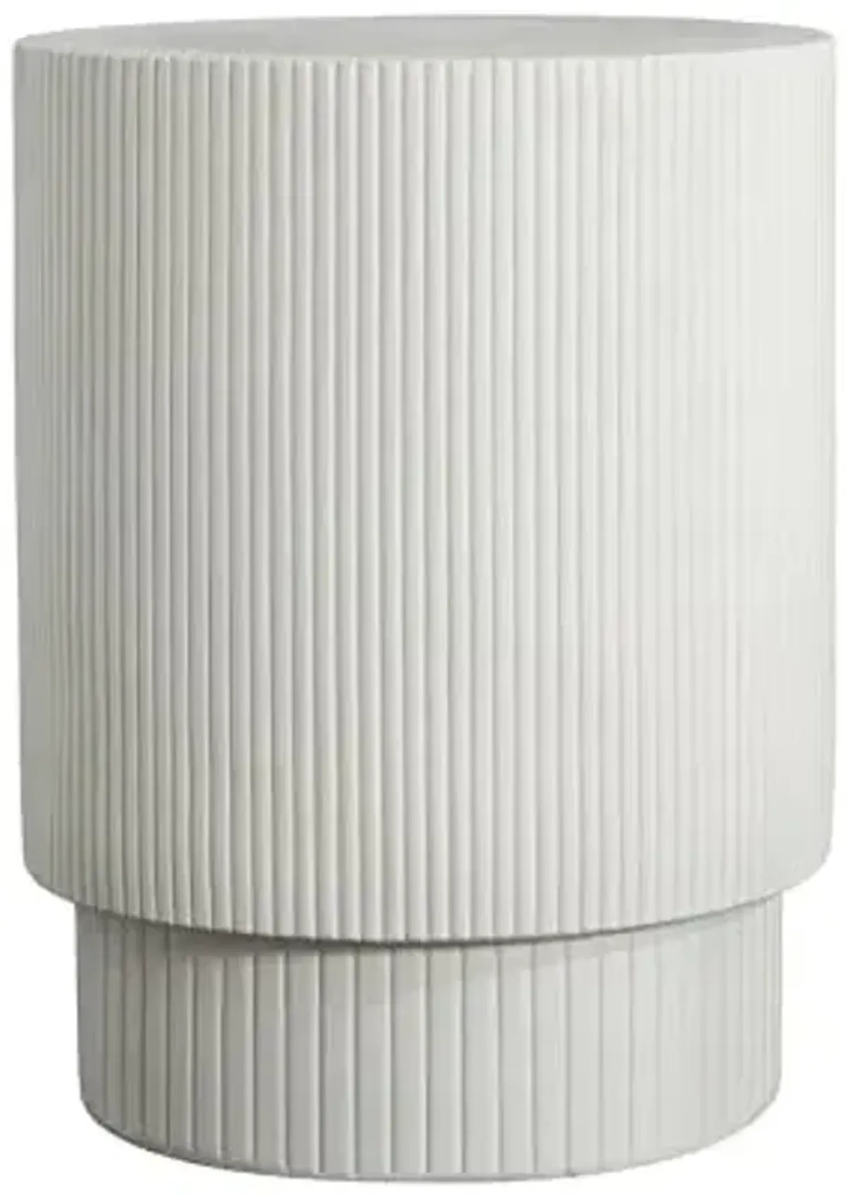 Christopher Knight Home Parson Patio Lightweight Concrete Round Coffee Table, Indoor and Outdoor Table for Garden/Backyard/Poolside/Balcony Cafeteria, MGO Outdoor Side Table with No Assembly, White