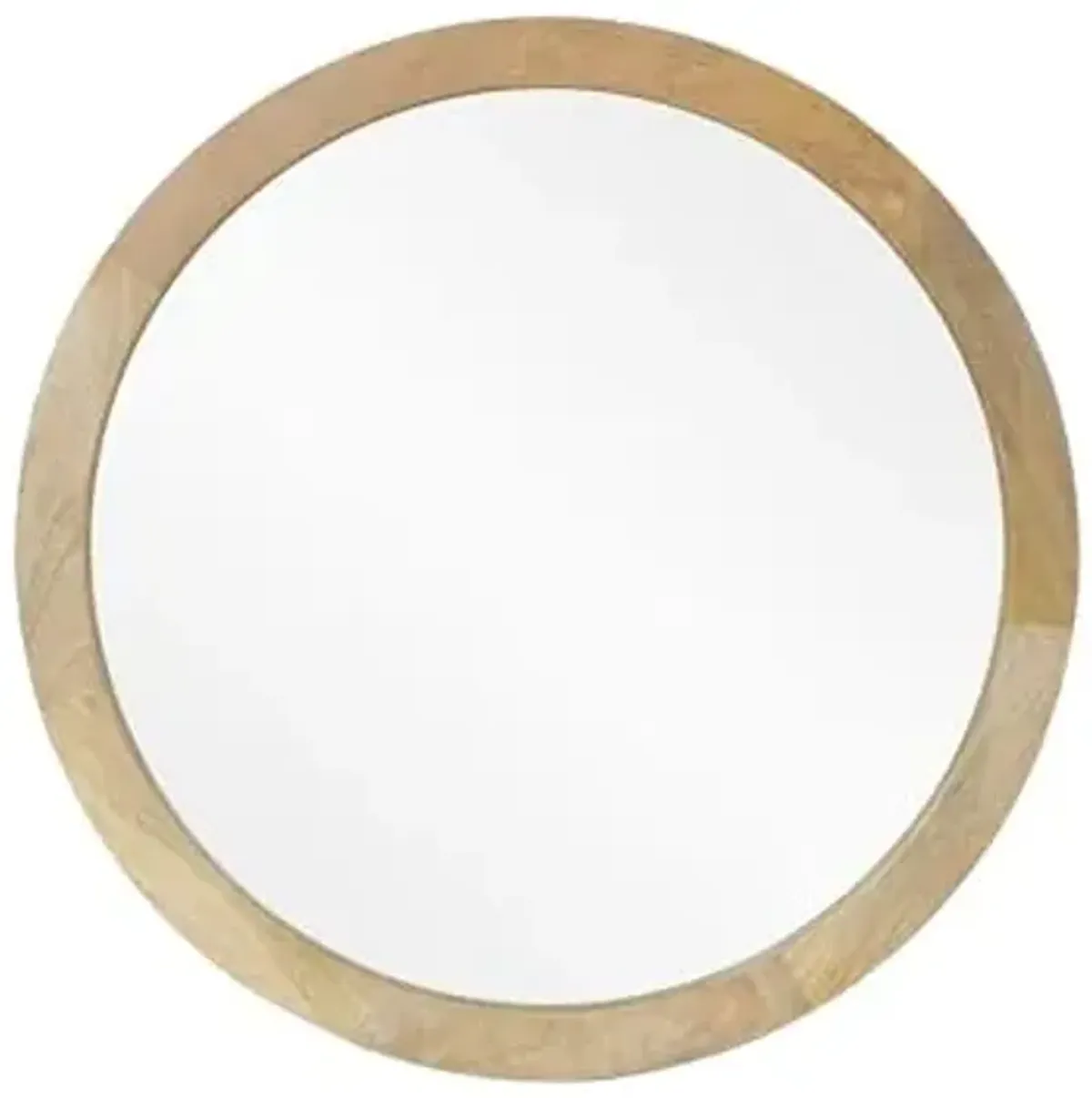 Christopher Knight Home Solis 23.50" H Round Wall Mirror, Mango Wood Wall Mirror, Tempered Glass with Natural Mango Wood Frame, Rustic Style for Living Room Hallway Home, No Assembly Needed, Natural