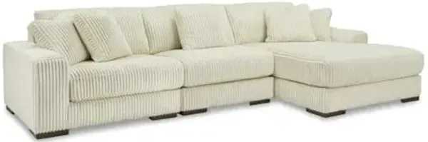 Signature Design by Ashley Lindyn Contemporary L-Shaped 3-Piece Sectional with Chaise for Living Room, White