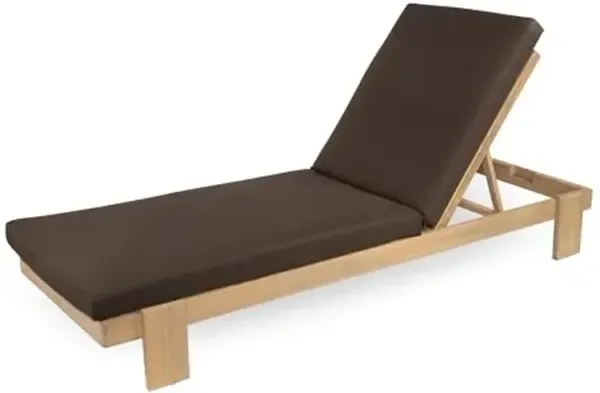 Christopher Knight Home Duska Acacia Wood Chaise Lounge Chair Outdoor, Patio Outdoor Chaise Lounge with Cushions, Adjustable Backrest Single Lounge Sofa, Poolside Seating, Teak+Brown