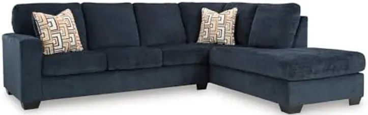 Signature Design by Ashley Aviemore Casual L-Shaped 2-Piece Sectional with Chaise for Living Room, Blue
