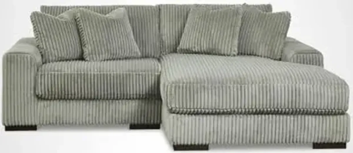 Signature Design by Ashley Lindyn Contemporary L-Shaped 2-Piece Sectional with Chaise for Living Room, Gray