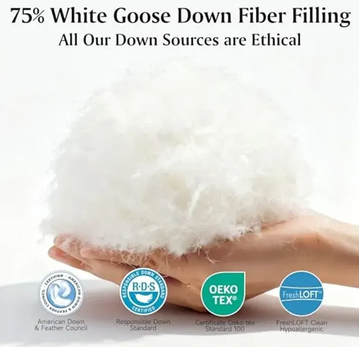 Beautyrest Goose Down Fiber Comforters King Size, Hotel Collection All Seasons Luxury Duvet Insert, Off-White 100% Cotton, Fluffy Breathable Bedding Comforters, 8 Corner & Center Loops, 106''x90''