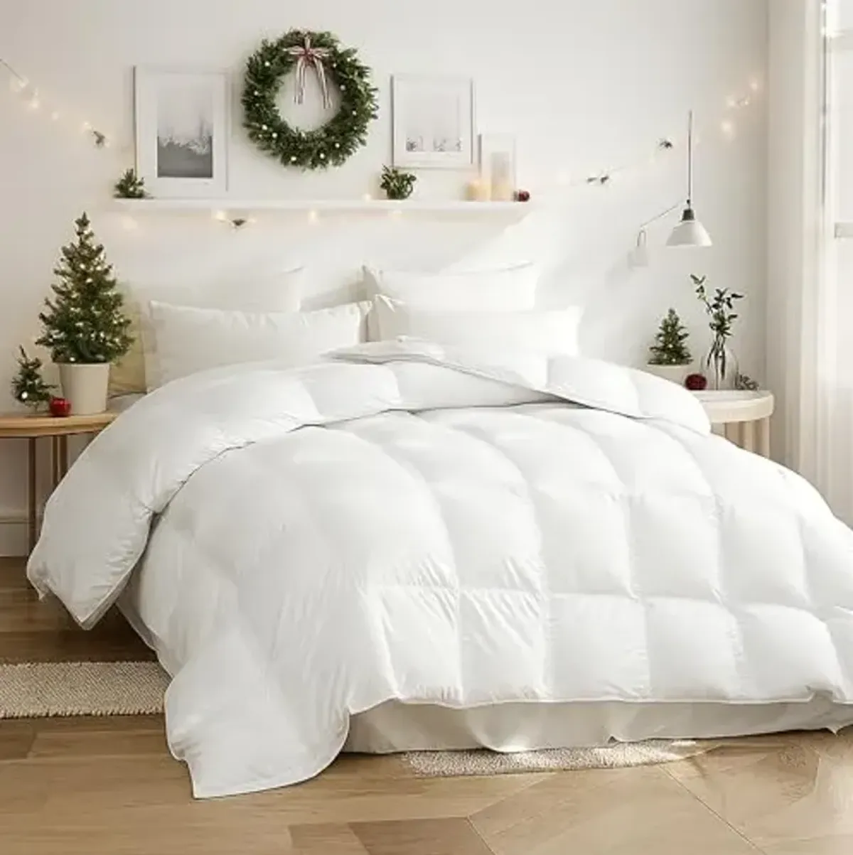 Beautyrest Luxury Goose Down Fiber Comforter King Size,100% Cotton, Extra Lightweight Duvet Insert for Summer and Hot Sleepers, 8 Corner Tabs, Hotel Collection White Bedding Blanket,106''x90''