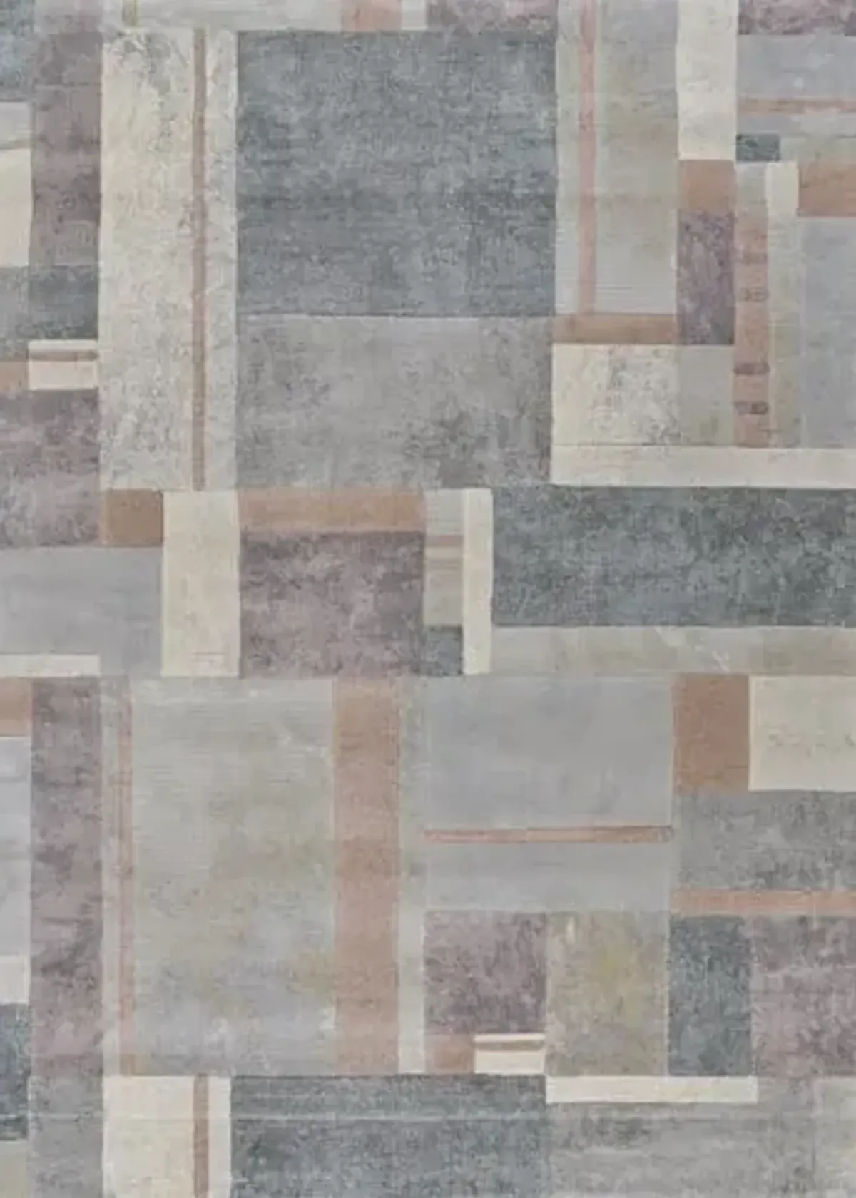 Couristan Easton Geometric Low-Pile Rug – 3'11" x 5'3" Power-Loomed Rug in Stone Multicolor, Modern Style Contemporary Home Decor for Living Room, Bedroom, or Office, Durable Polypropylene Area Rug