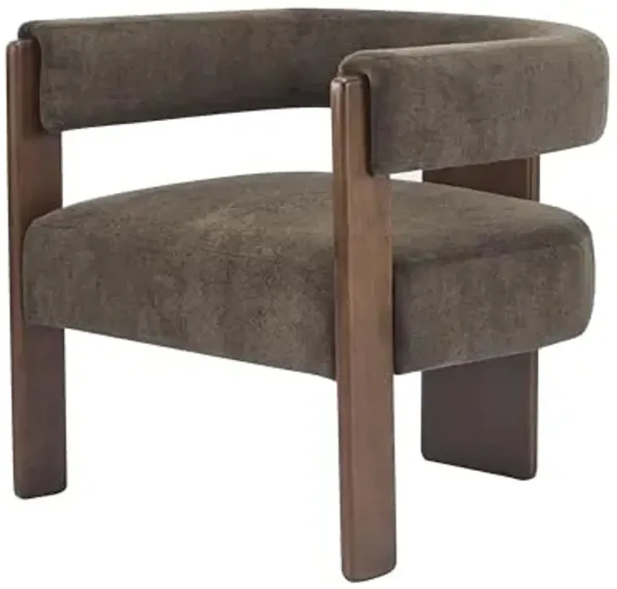 Christopher Knight Home Nettie Modern Accent Chair for Living Room, Velvet Fabric Single Lounge Sofa Chair with Wooden Frame, Comfy Reading Chair for Bedroom, Lounge Armchair with Cushion, Dark Brown