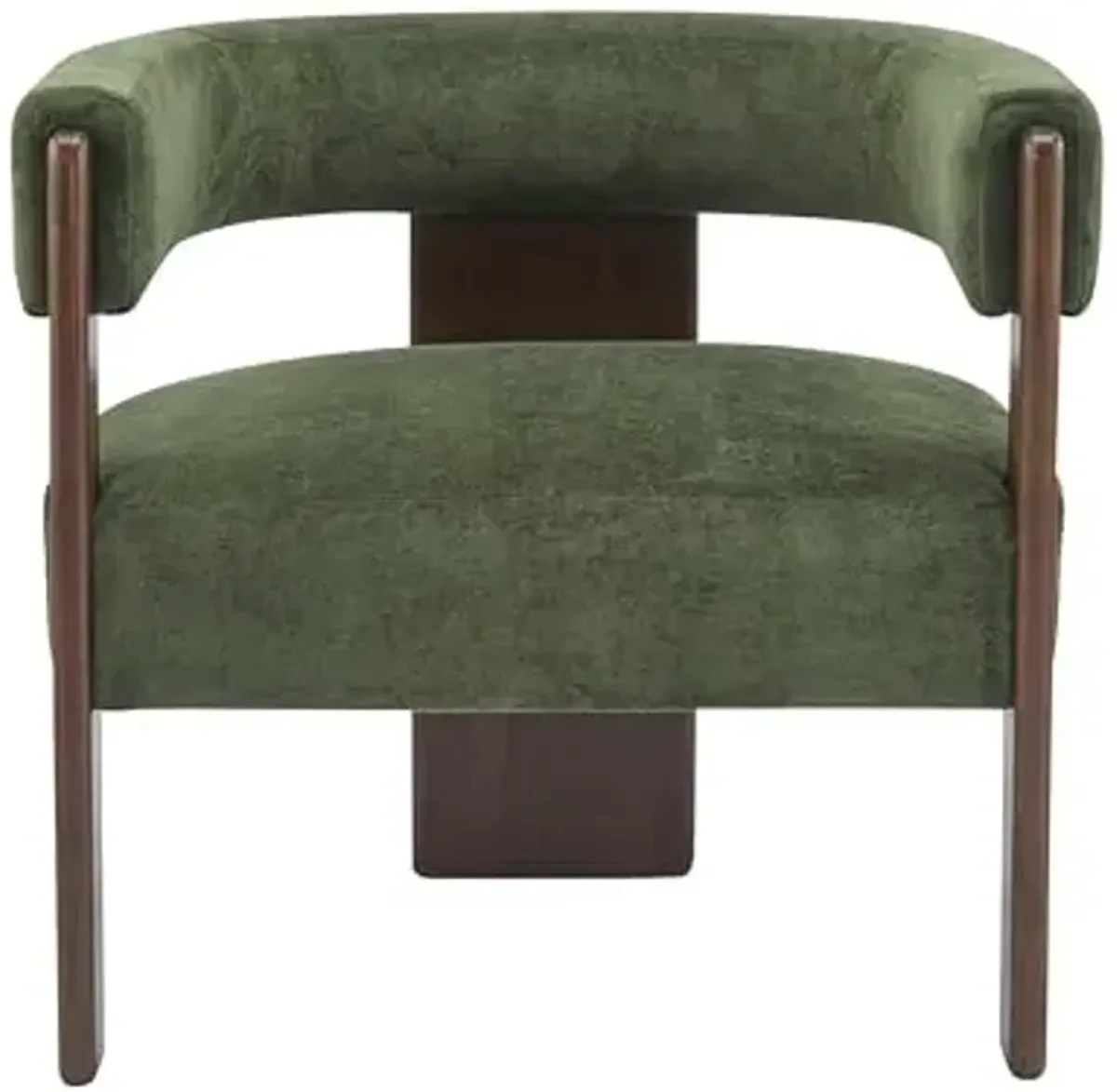 Christopher Knight Home Nettie Modern Accent Chair for Living Room, Velvet Fabric Single Lounge Sofa Chair with Wooden Frame, Comfy Reading Chair for Bedroom, Lounge Armchair with Cushion, Olive Green
