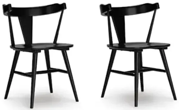 Signature Design by Ashley Gretlynn Casual Solid Wood Armless Dining Chair, Set of 2, Black