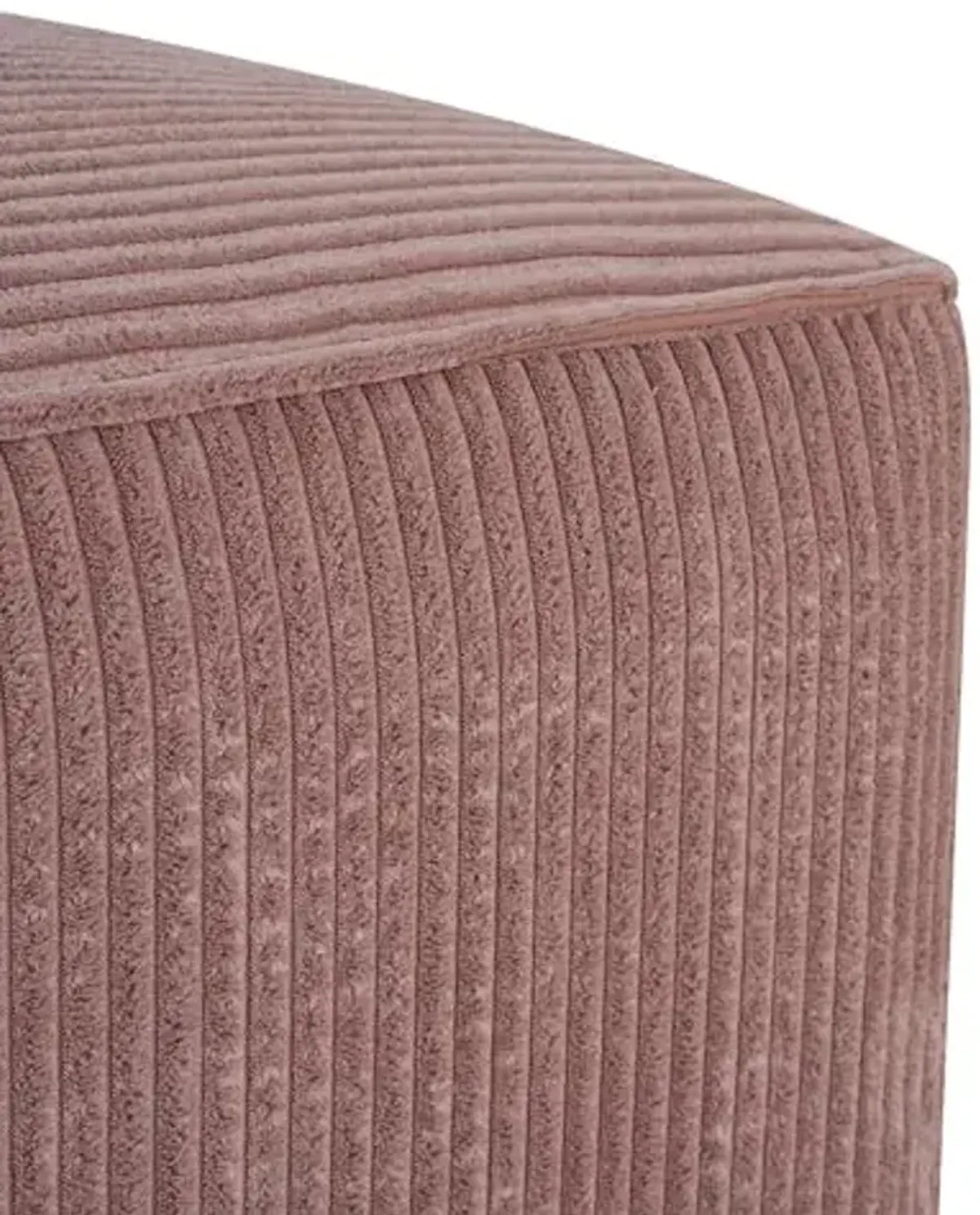 Christopher Knight Home Isa Square Ottoman Footstool, Corduroy Pouf Poufee Footrest Ottoman Large Seat, Modern Side Table for Living Room Bedroom Home Decor, Pink, 30"