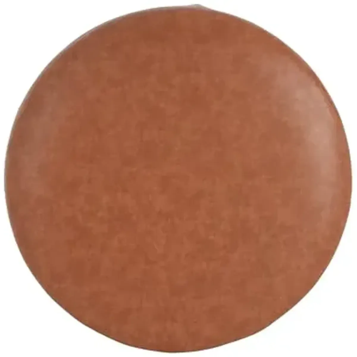 Christopher Knight Home GAVI PU Leather Ottoman Foot Stool, 30" Pouf Footstool Ottoman Seat, Upholstered Foot Chair, Round Footrest, Modern Side Table for Living Room Bedroom Home Decor, Cognac Brown