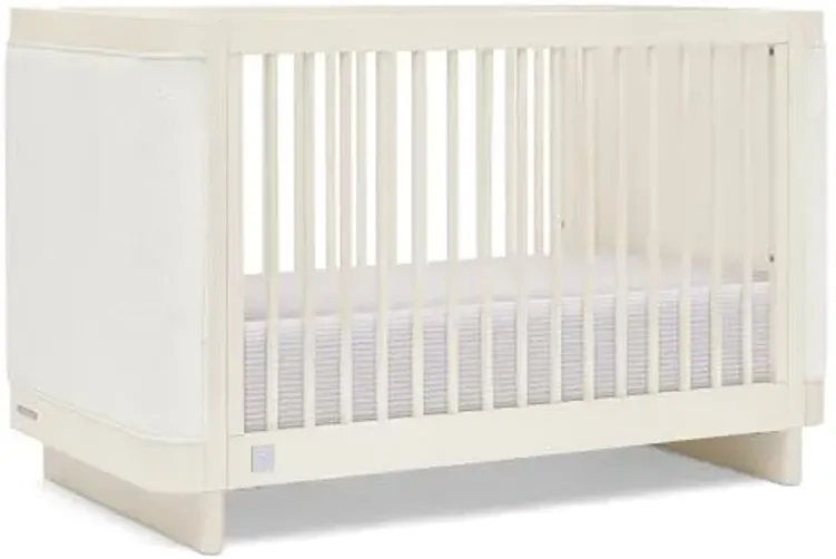 Delta Children babyGap Callie 4-in-1 Upholstered Crib - Greenguard Gold Certified, Antique White/White Boucle