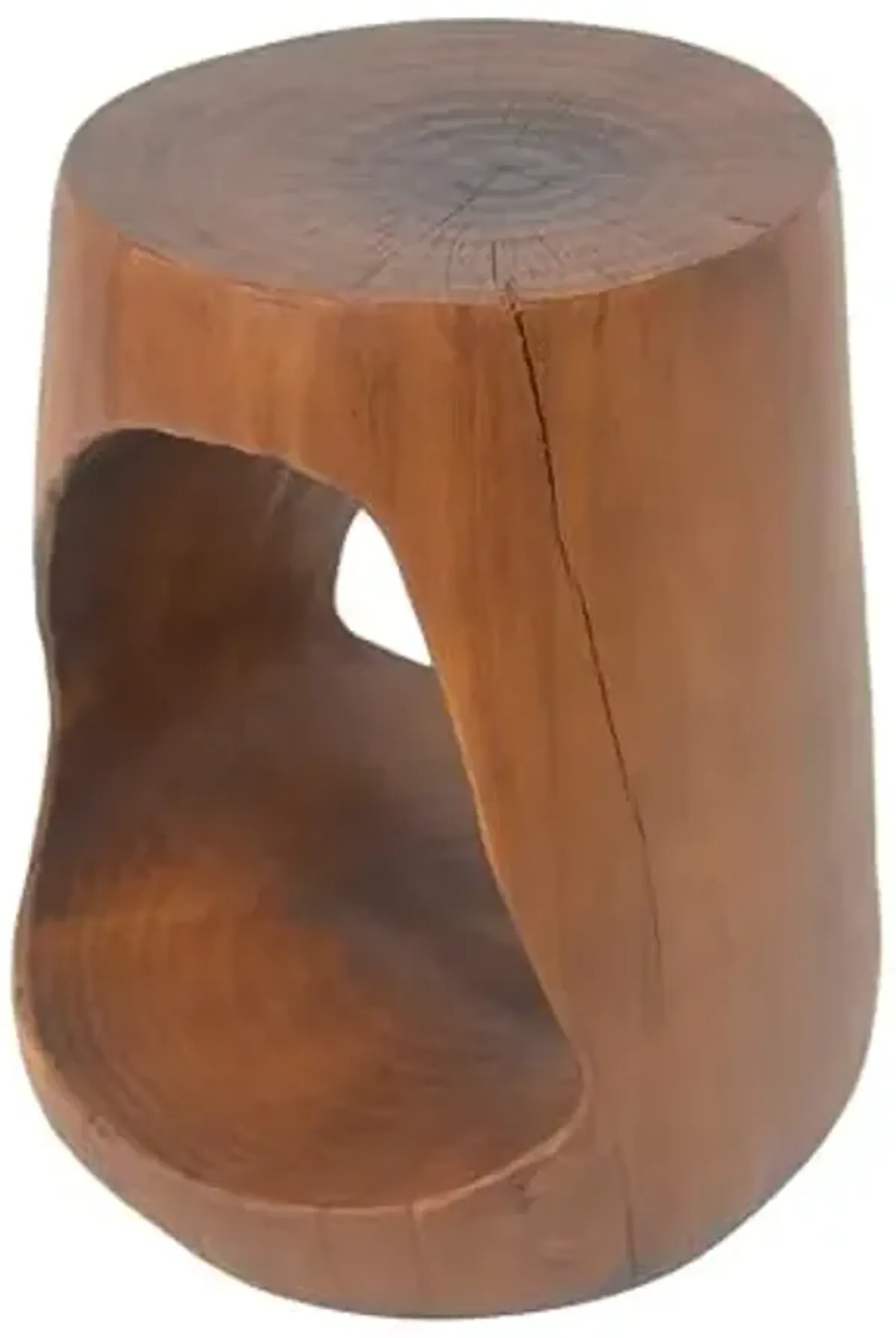 Christopher Knight Home Novi Outdoor Side Table, Hollow Round-shaped Decorative Accent Side End Table, Garden Stool for Patio Balcony Beach Pool, Lightweight Concrete, Wood-Like Texture, Antique Brown