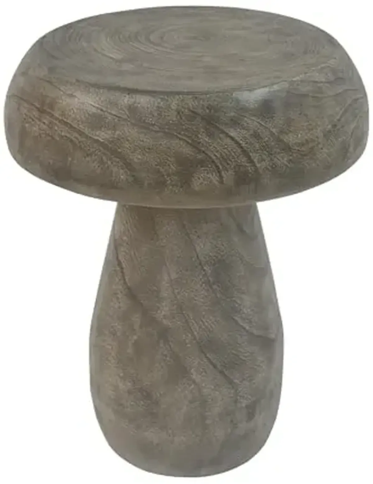 Christopher Knight Home Novi Outdoor Side Table, Mushroom-Shaped Decorative Accent Side End Table, Garden Stool for Patio Balcony Beach Pool, Lightweight Concrete, Wood-Like Texture, Natural