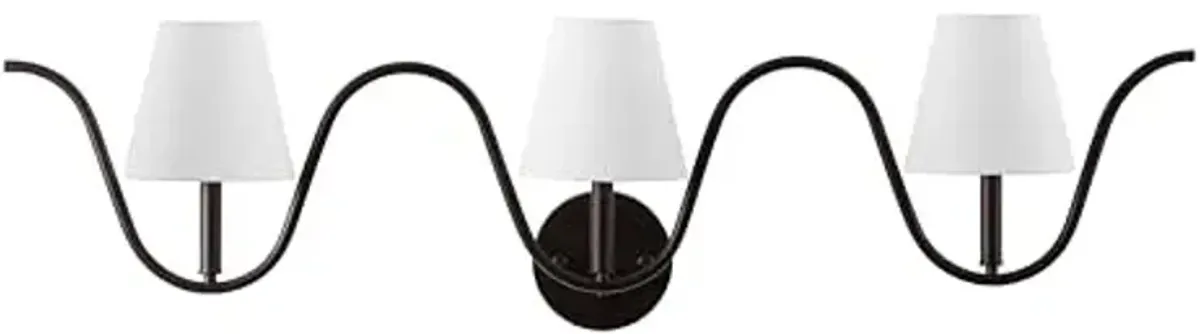 SAFAVIEH Home Collection Rylie 3-Light Oil Rubbed Bronze Wall Sconce Light Fixture (LED Bulbs Included)