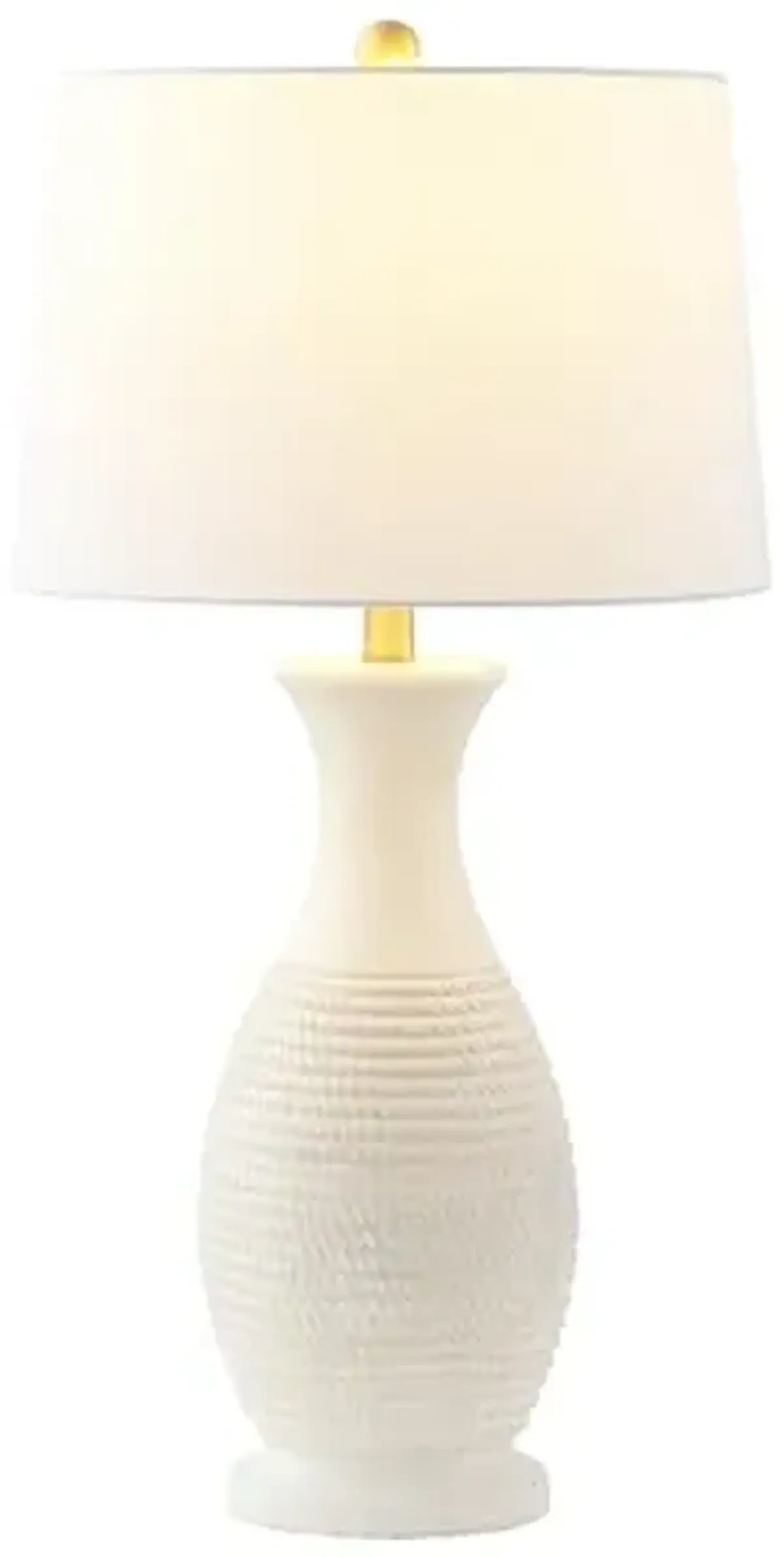 SAFAVIEH Lighting Collection Bentlee Bone & White 30-inch Table Lamp Set of 2 (LED Bulbs Included)