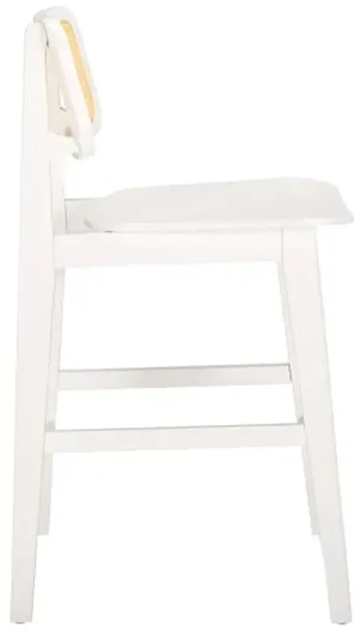 SAFAVIEH Home Collection Luz White & Natural Rattan Cane 25-inch Seat Height Counter Stool