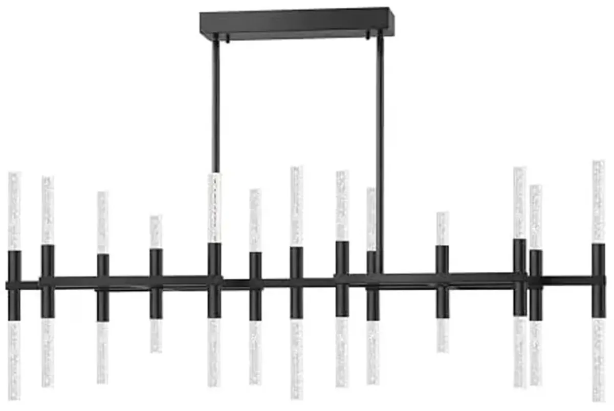 SAFAVIEH Couture Lighting Collection Evaria Black Acrylic Tube Adjustable Hanging Light Fixture Linear Chandelier