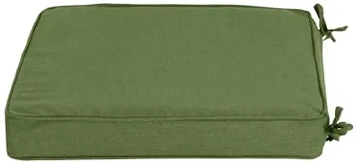 Christopher Knight Home Pansy Patio Dining Chair Cushion, 3" Thick, Water-Repellent, Removable Cover, 19"x19" Medium Pad with Ties, Outdoor Deep Seating, 9"x19", Green
