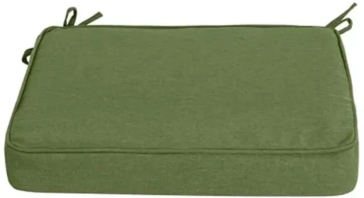 Christopher Knight Home Pansy Patio Dining Chair Cushion, 3" Thick, Water-Repellent, Removable Cover, 19"x19" Medium Pad with Ties, Outdoor Deep Seating, 9"x19", Green