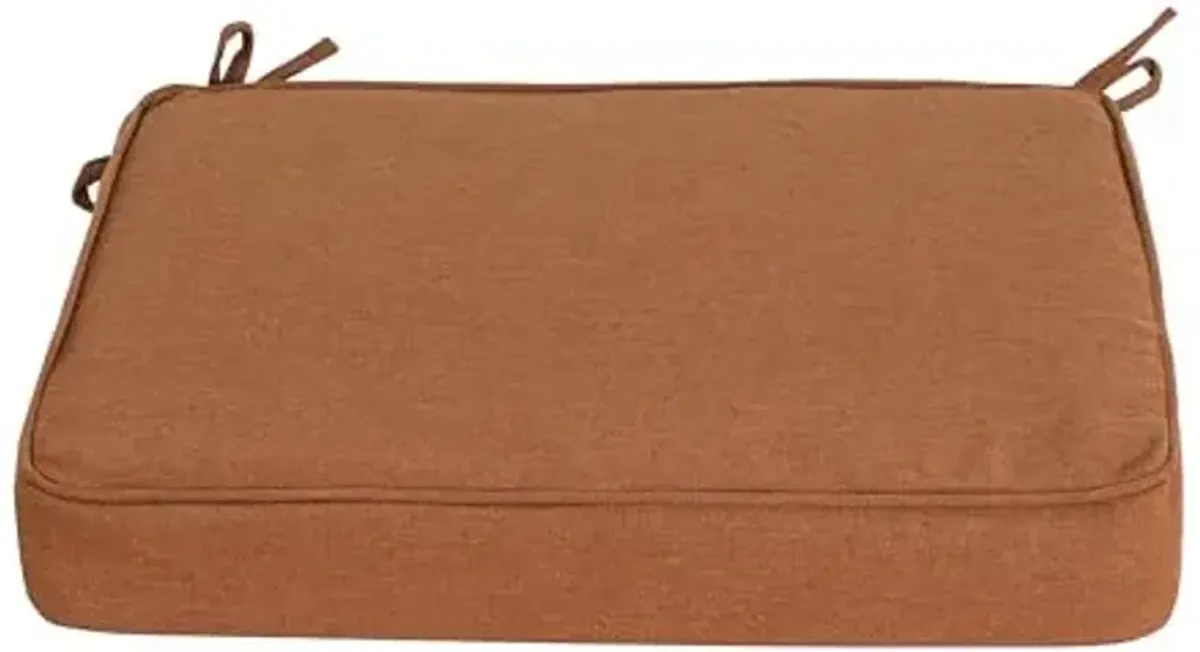 Christopher Knight Home Pansy Patio Dining Chair Cushion, 3" Thick, Water-Repellent, Removable Cover, 19"x19" Medium Pad with Ties, Outdoor Deep Seating, Orange