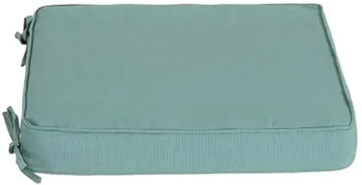 Christopher Knight Home Pansy Patio Dining Chair Cushion, 3" Thick, Water-Repellent, Removable Cover, 19"x19" Medium Pad with Ties, Outdoor Deep Seating, Teal