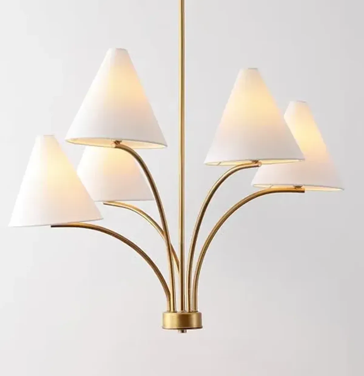 SAFAVIEH Lighting Collection Johanna Antique Brass 5-Light Adjustable Hanging Chandelier Light Fixture (LED Bulbs Included)