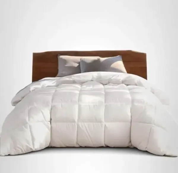 Beautyrest Luxury Hotel Collection Queen Size White Goose Feather Down Fiber Comforter,Ultra-Soft 100% Cotton Breathable Down Comforter Fluffy Duvet Insert,All Seasons/Queen (90" W X 90" L)